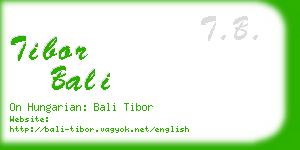 tibor bali business card